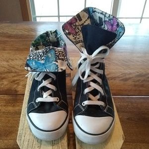 Coach High Top Fold Over Sneakers Sz 8